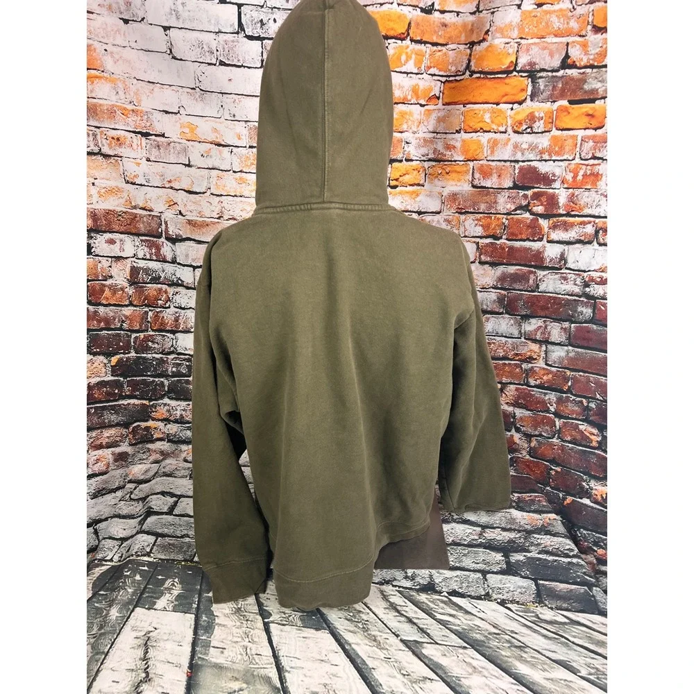 The North Face Mens XL Olive Green Camo Logo Pullover Hoodie Sweatshirt